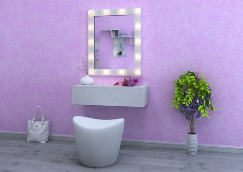 Туалетный столик Cutie гримерный (для макияжа), подвесная консоль, Белый