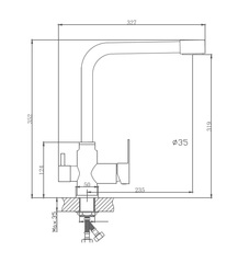 Смеситель для кухни со встроенным фильтром HAIBA HB76802 сталь