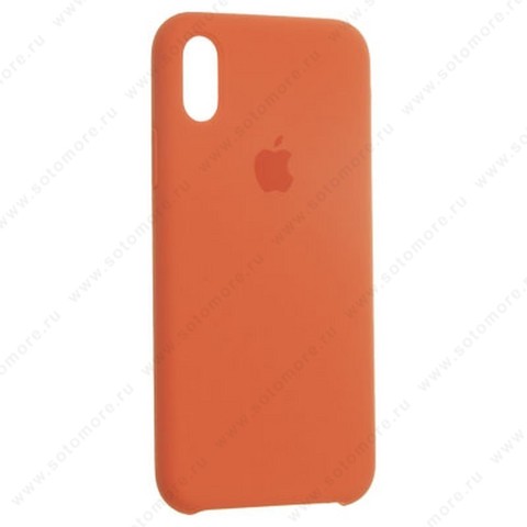 Накладка Silicone Case для Apple iPhone X оранжевый