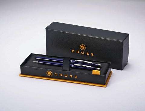 Набор подарочный Cross Classic Century, Translucent Blue Lacquer, шариковая ручка + ручка-роллер (AT0088-112)