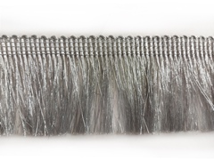 Бахрома-щётка  золото металлизированная люрекс 5,5см серебро