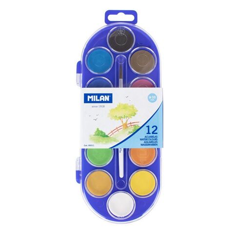 Sulu boya\Set of 12 watercolour tablets ø30mm