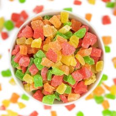 Цукаты ананаса кубики 3-5мм 4 цвета. 250 гр.