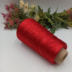 Пряжа за 1р! Пайетки на полиамиде 026 красный основа, прозрачная пайетка 200гр