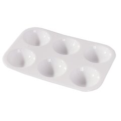 Палитра Yalong, 8.5*12.5 см, 6 ячеек, прямоугольная, пластик, белая