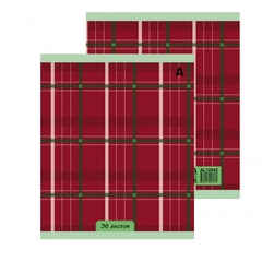 
          Тетрадь 36 л., А5, клетка, Alingar "Шотландская клетка. NEW", скрепка, офсет, мелованная бумага, 5 дизайнов в пленке т/у