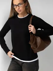 Лонгслив двойной базовый