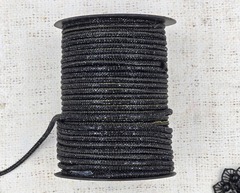 Шнур декоративный со стразами, d 4 мм, чёрный