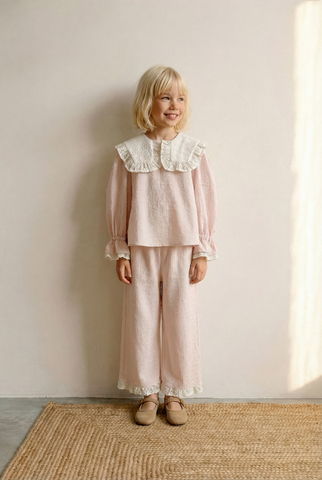 Костюм в розовую полоску