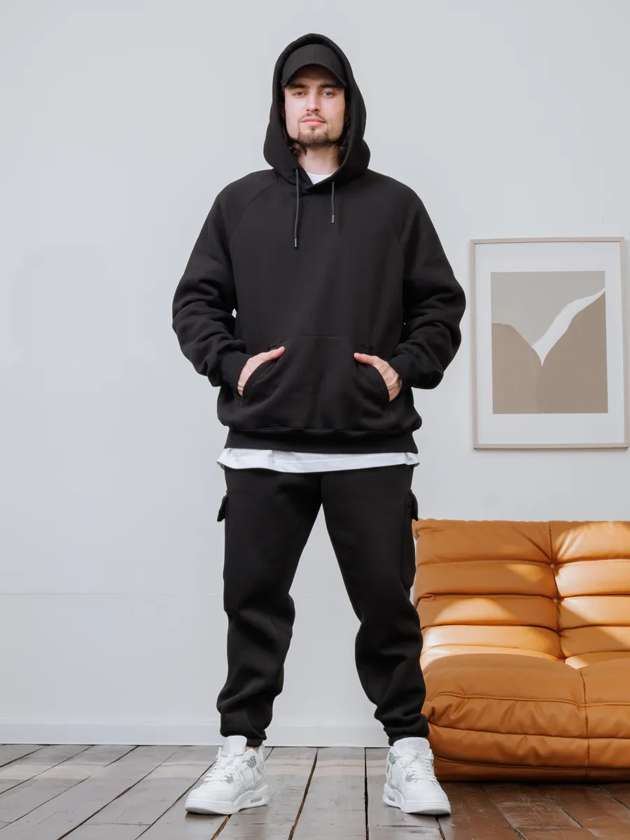 Худи с флисом оверсайз с капюшоном