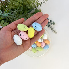 №2 Яйца пасхальные, Пасхальный декор, разноцветные из пенопласта, 2*3 см, 24 шт.