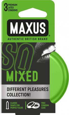 Презервативы в железном кейсе MAXUS Mixed - 3 шт.