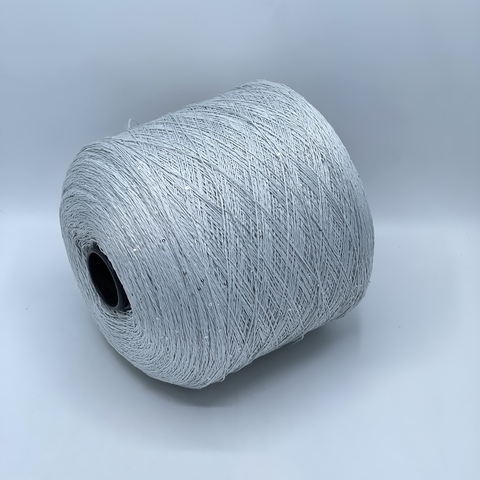 Бобинная пряжа, Linette Pailletes, 450м, 80% Лен, 20% Полиэстер(пайетка), Светлый серо-голубой+пайетка. 39432