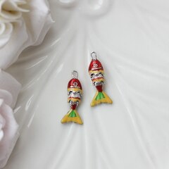 Подвеска Рыбка с эмалью 22*9 мм, родий, П1074