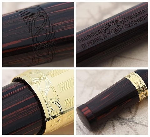 Ручка перьевая Aurora Umberto Nobile LE Dark-Brown & Vermeil Gold, F (AU-950F)