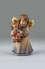 Ангел с куклой, итальянский клен, 13 см, Италия