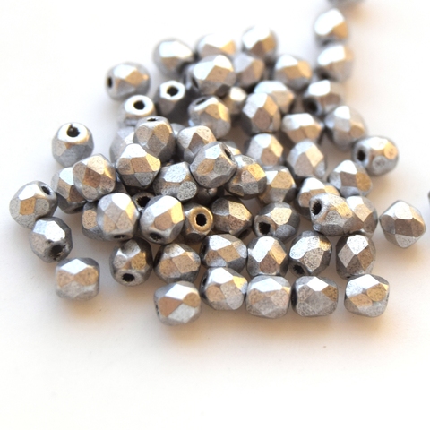 Бусина 3 мм граненая Aluminium Silver