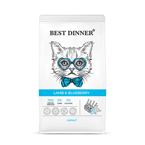 Сухой корм Best Dinner Adult Cat Lamb&Blueberry с ягненком и голубикой, для взрослых кошек, 400 г