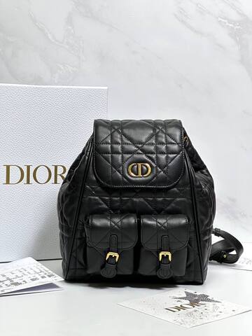 Рюкзак Dior Caro черный, модель среднего формата