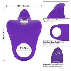 Фиолетовое перезаряжаемое эрекционное кольцо Silicone Remote Orgasm Ring - 