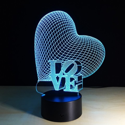 3D светильник Сердце — 3D light Heart