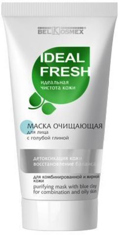 BelKosmex IDEAL FRESH Маска для лица с Голубой глиной,детоксикация кожи,восст.баланса 80г