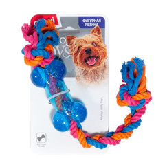 Игрушка для собак Косточка на веревке резиновая малая 26см, серия CATCH & FETCH
