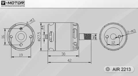 Чертёж мотора T-Motor Air2213 KV920