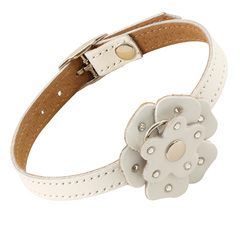 Triol ошейник-мини двойной со стразами кожаный 