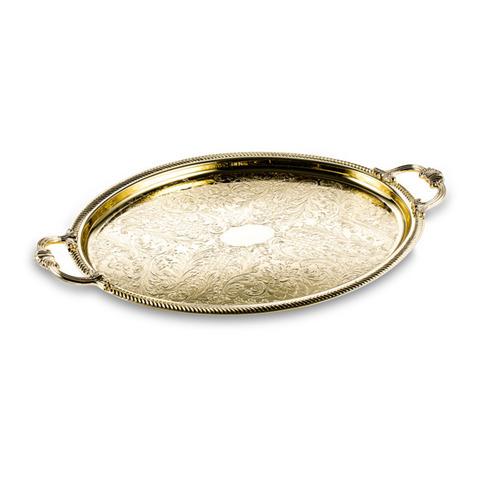 Поднос овальный с ручками 50х32см Queen Anne золотой