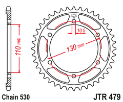 Звезда задняя JTR479.46ZBK для Yamaha FZ6