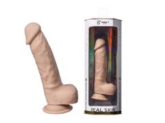 Телесный фаллоимитатор на присоске Real Skin Model 1 - 21 см. - 
