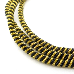 Канитель мягкая, витая KAN/DNA, 3,5 мм, матовый, золото/чёрный