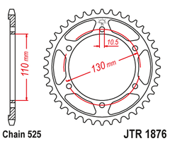 Звезда задняя JTR1876.43 для GSX-R600/750 2011-2019