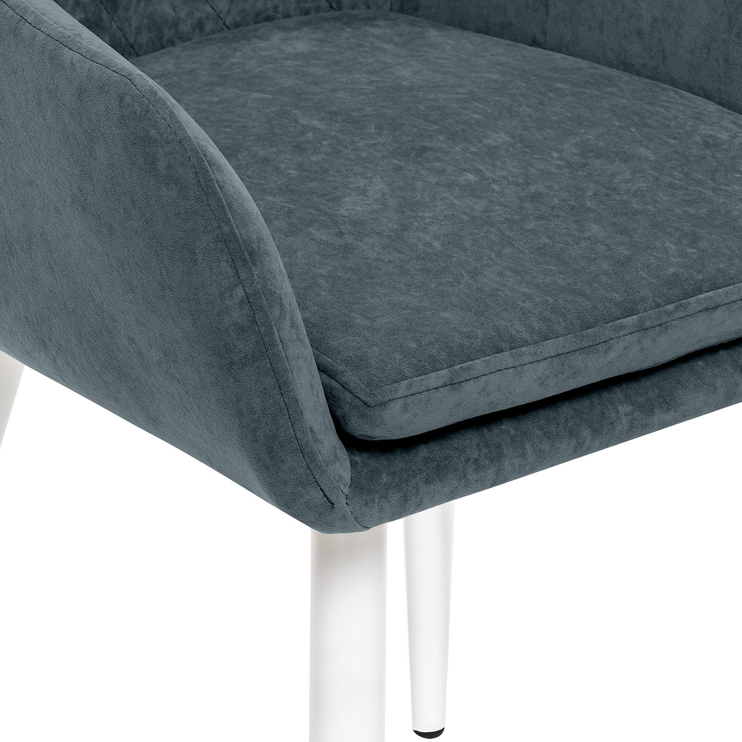 Стул с подлокотниками Leset Слим, каркас Белый, велюр Темно-зеленый, фото 7