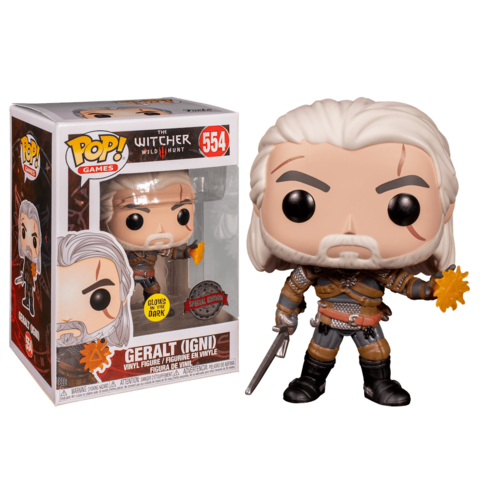 Geralt Igni cast Special Edition Glows in the Dark Funko Pop! || Ведьмак Геральт с Игни