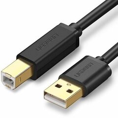 Кабель UGREEN US135 (10351) USB 2.0 A(m) to USB-B(m) Print Cable single magnetic ring 3м черный