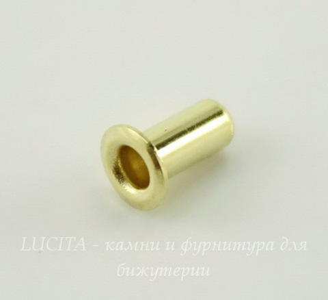 Заклепка с отверстием TierraCast 5,3х2,2 мм (цвет-латунь), 5 штук