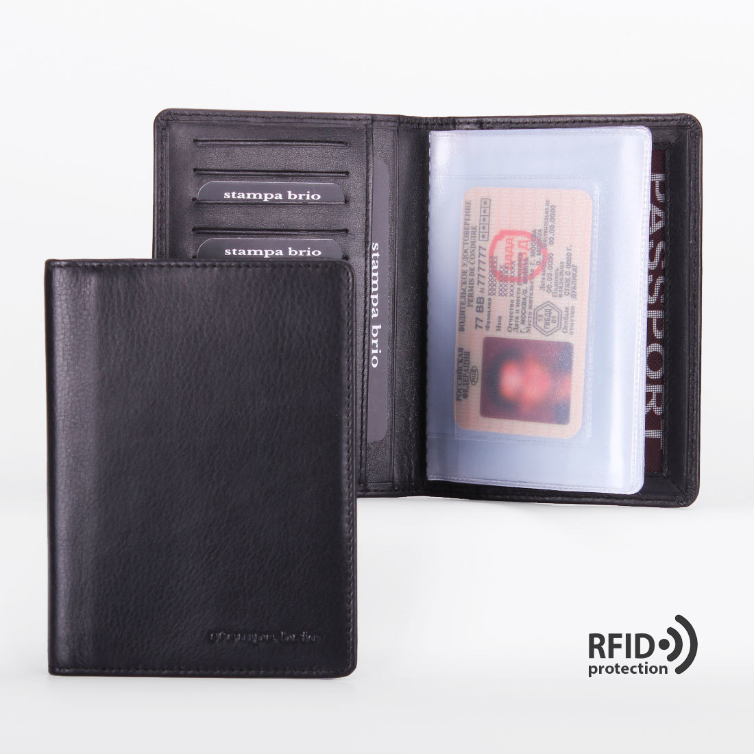 101 R - Обложка для документов с RFID защитой, Stampa Brio