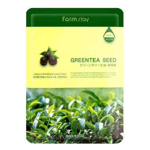 Farmstay Visible Difference Mask Sheet Green Tea Seed - Тканевая маска для лица с экстрактом семян зеленого чая