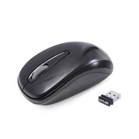 Мышь Delux  DLM-107OGB Беспроводная, оптическая,1000dpi,USB,2,4ГГц.,3D, цвет черный - купить в компании MAKtorg