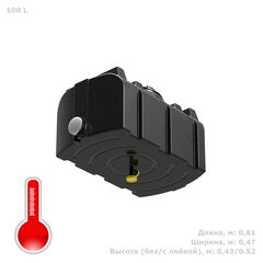 Бак для душа серии «R» 100 л  черный с подогревом, с лейкой, с уровнемером Полимер-Групп(810x470x520см;8кг;черный) - арт.559259.2