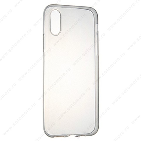 Накладка силиконовая ультра-тонкая для Apple iPhone XS/ X черная (прозрачная)