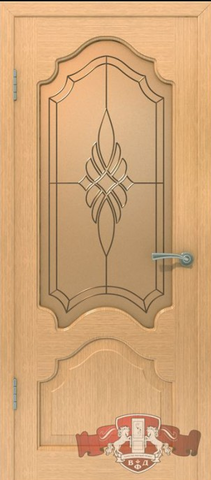 Дверь 11ДО1 (орех, остекленная шпонированная), фабрика Владимирская фабрика дверей