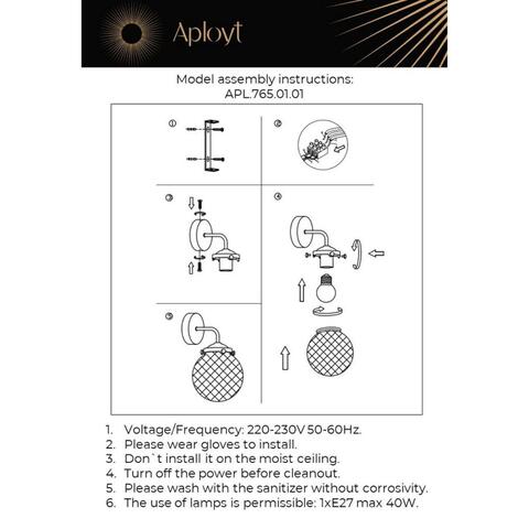 Настенный светильник Aployt Filisi APL.765.01.01