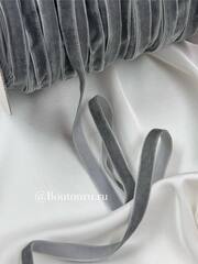 Лента бархатная серая