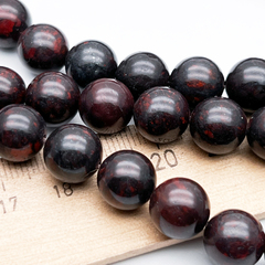 Яшма бусины (халцедон с гематитом), диаметр около 10,5-10,7 мм, цена за 18 шт (1/2 нити)