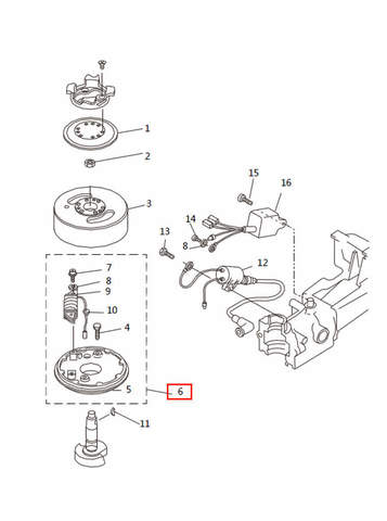 Магнетто в сборе  для лодочного мотора T2,5 SEA-PRO