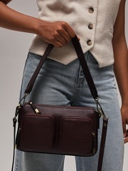 Сумка женская багет на плечо зимняя вишня