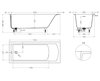 Salini 104813M CASCATA KIT 170x70 Встраиваемая ванна с прямоугольной чашей, регулируемые ножки, донный клапан "Click-Clack" белый, сифон, интегрированный слив-перелив